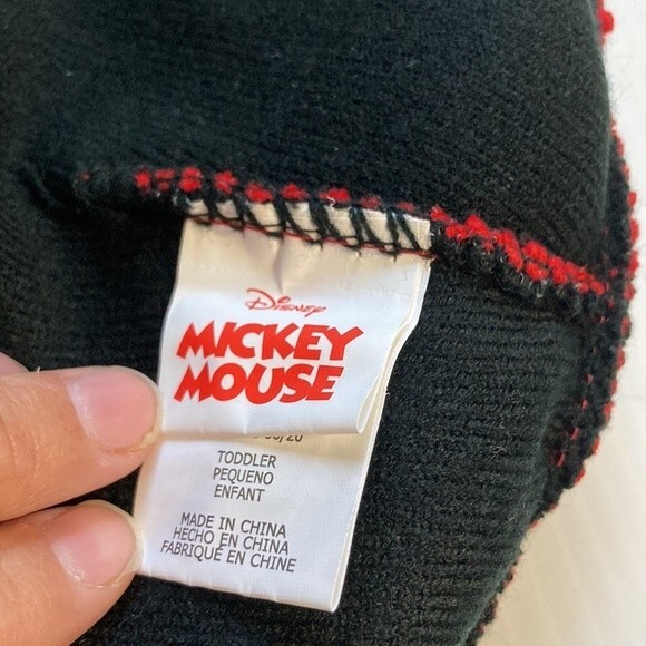 MICKEY MOUSE Pom Pom Ears Winter Knit Hat Disney Toddler - Picture 6 of 8